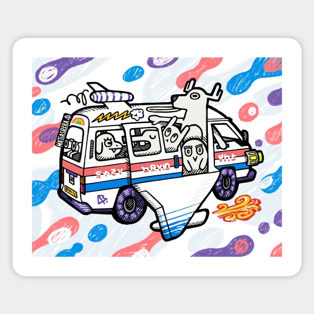 Thunder Jet Van Sticker by matiasreba